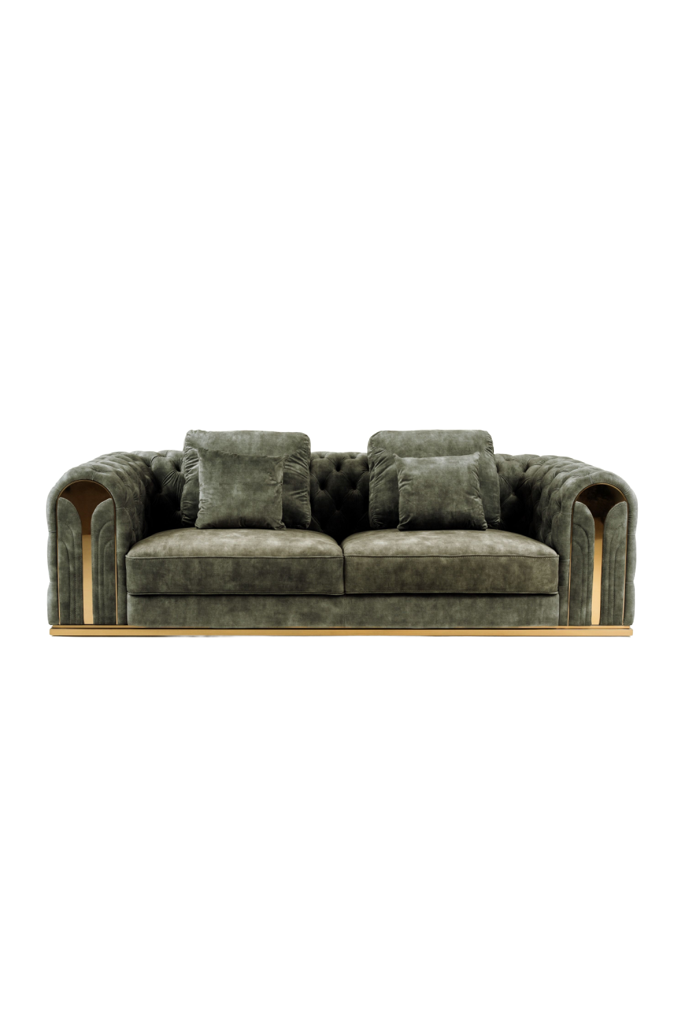 Tufted-Arm Gray Velvet Sofa | OROA Modern Dosie | Oroa.com