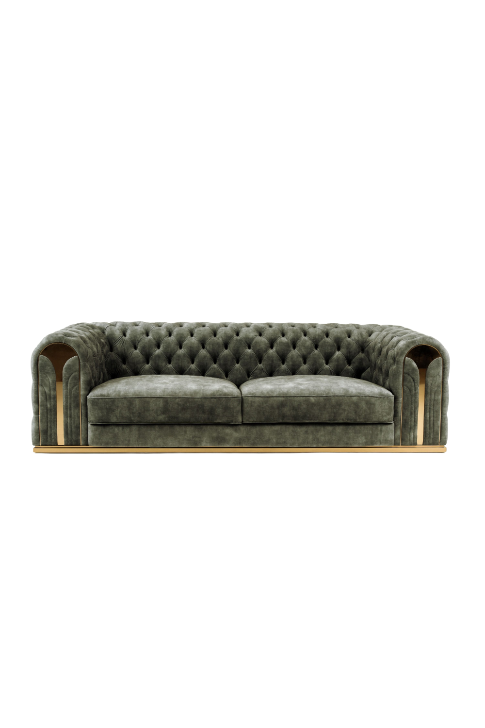Tufted-Arm Gray Velvet Sofa | OROA Modern Dosie | Oroa.com