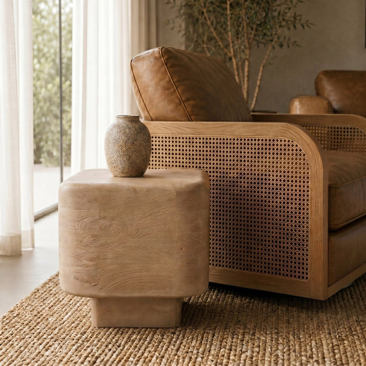 Modern European furniture - Solid Mango Wood End Table - www.oroa.com