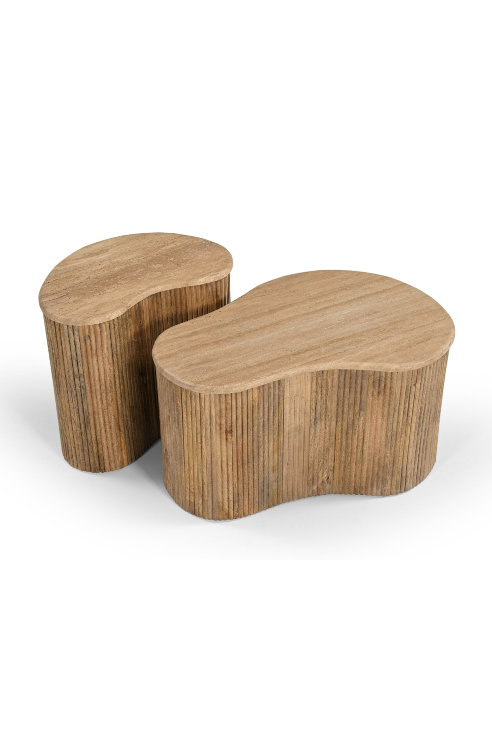 Freeform Travertine Coffee Table Set (3) | Oroa.com