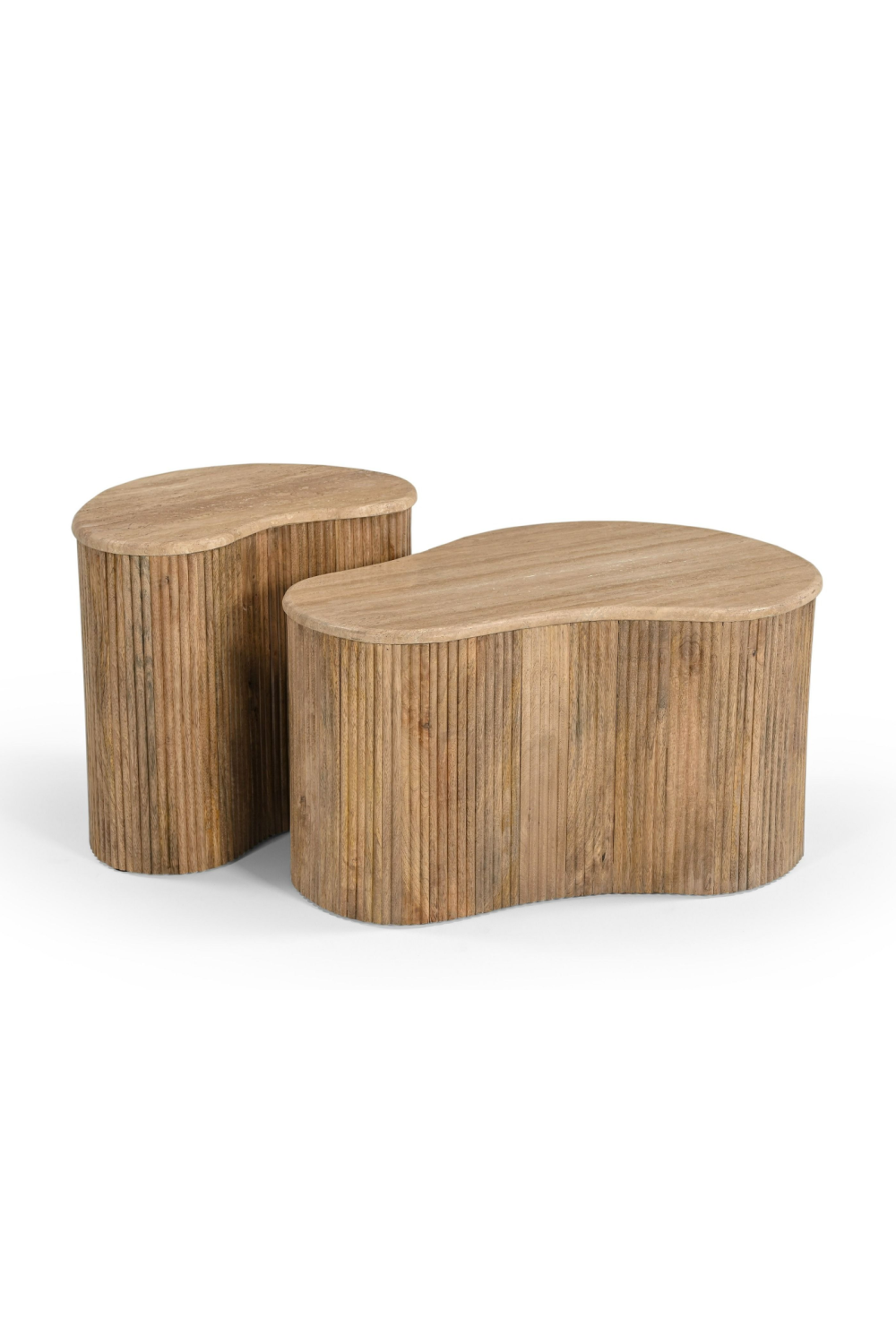 Freeform Travertine Coffee Table Set (3) | Oroa.com