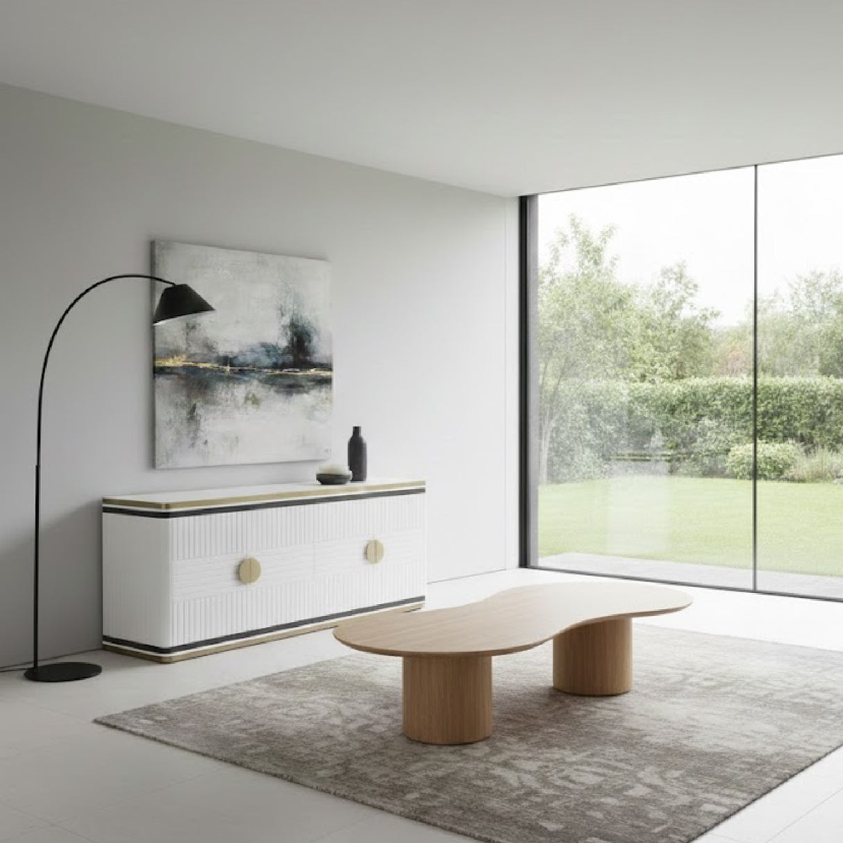 Freeform Travertine Marble Coffee Table | Oroa.com