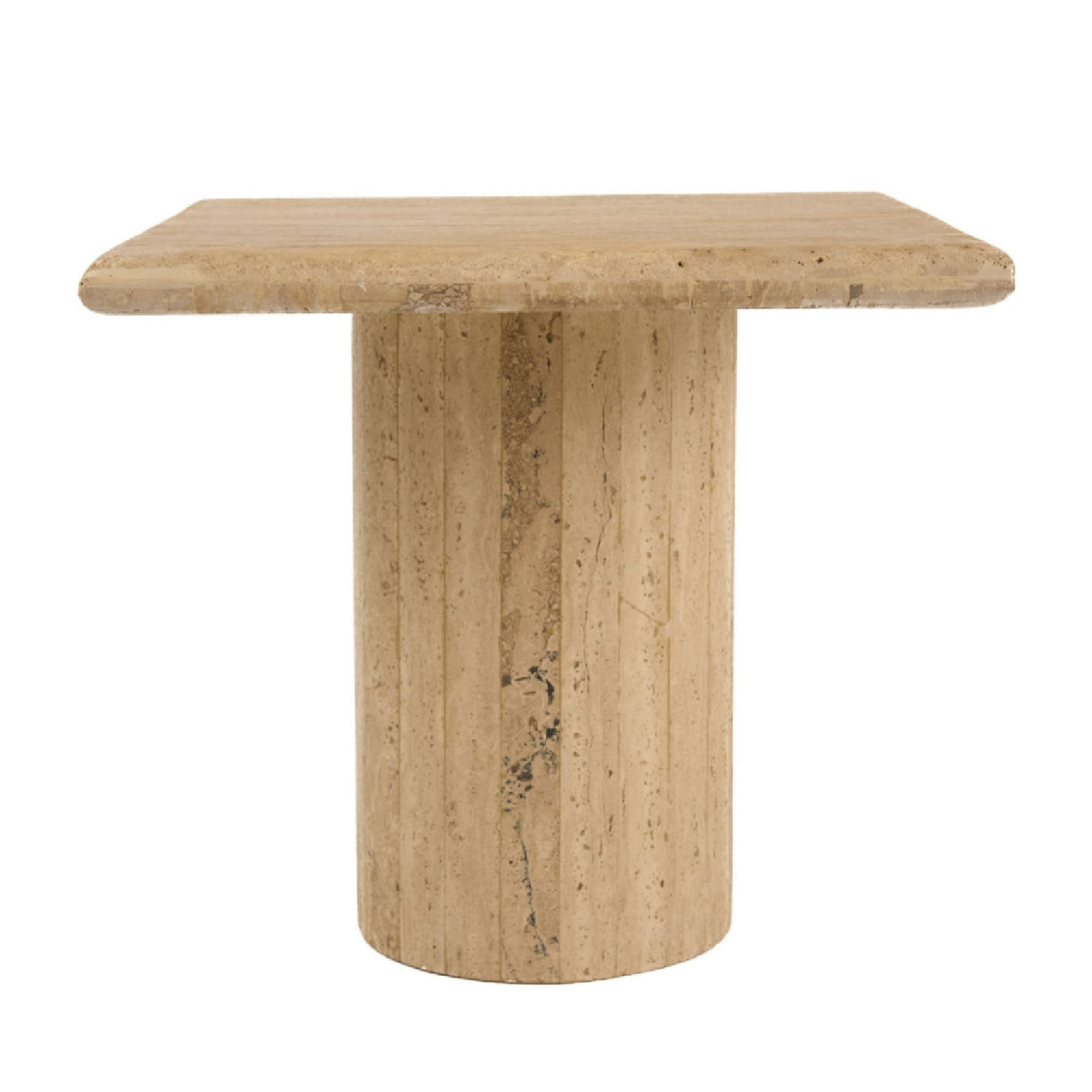 Travertine Square Tall End Table | Oroa.com