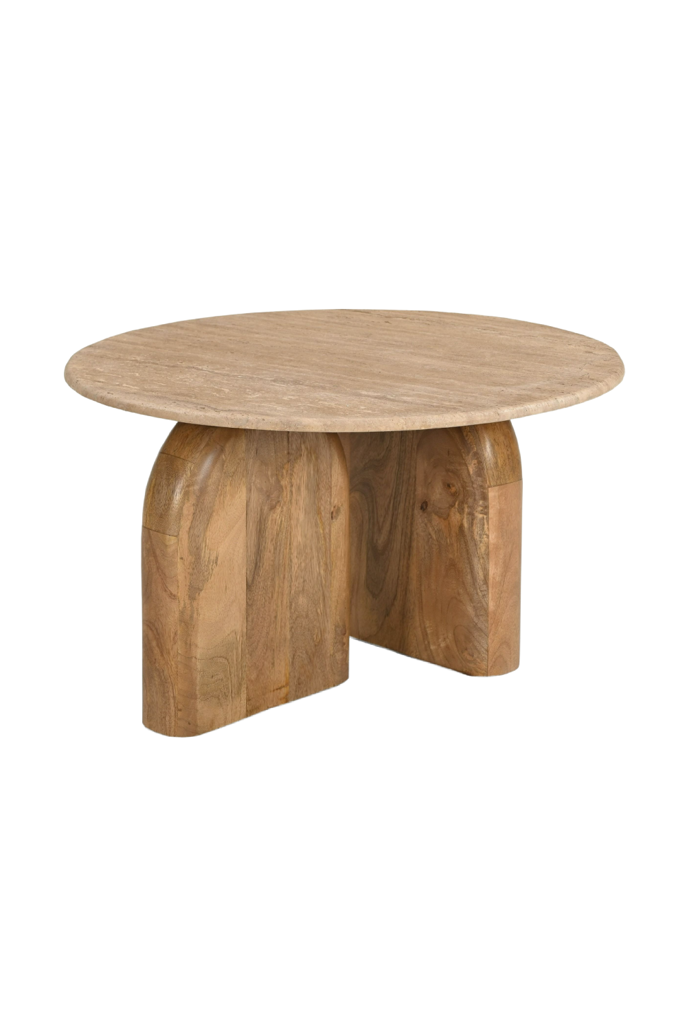 Round Travertine Marble End Table | OROA Modern Kellison | Oroa.com