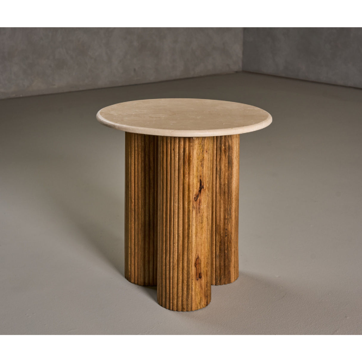 Marble Round End Table – Hayden – rear view