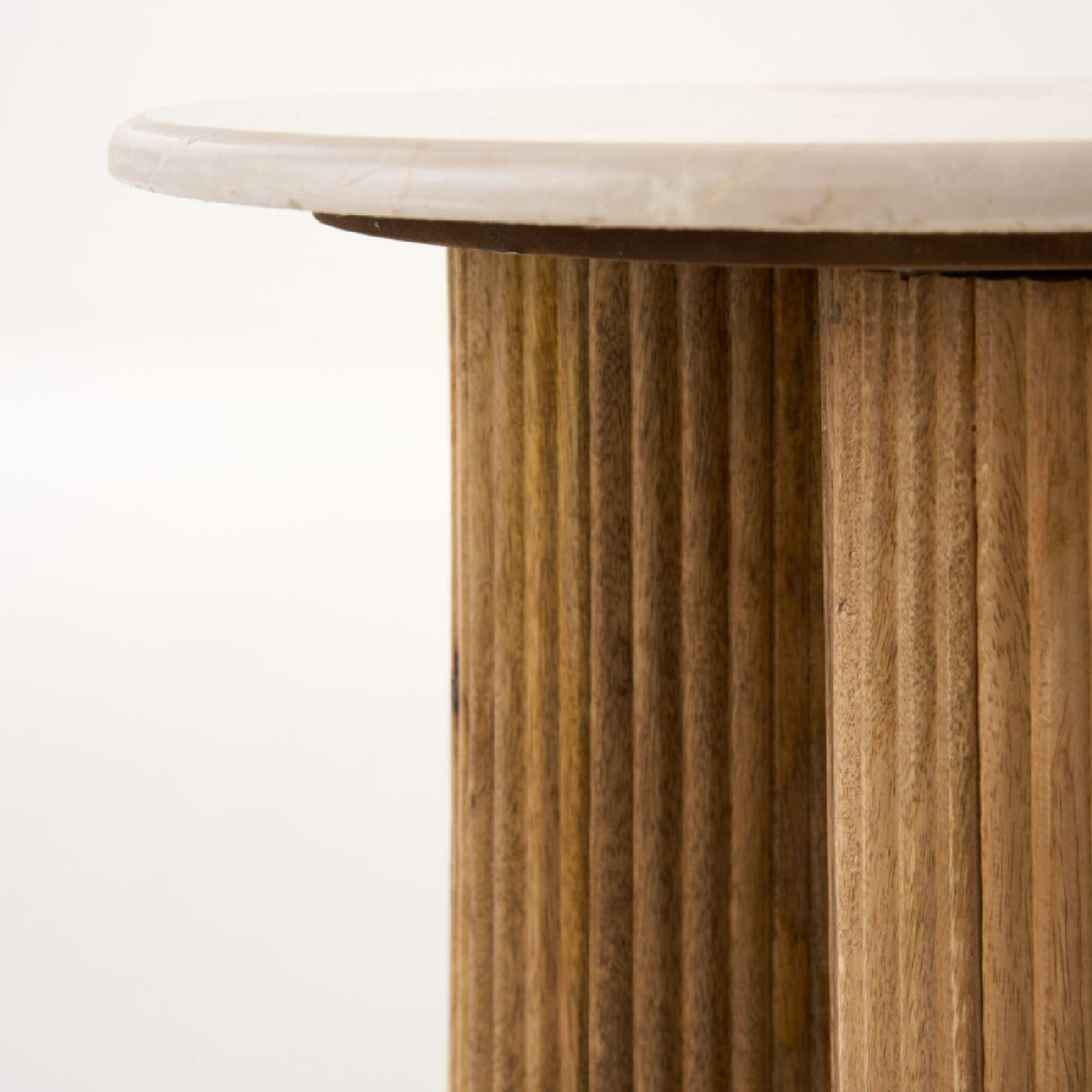 Marble Round End Table – Hayden – side view