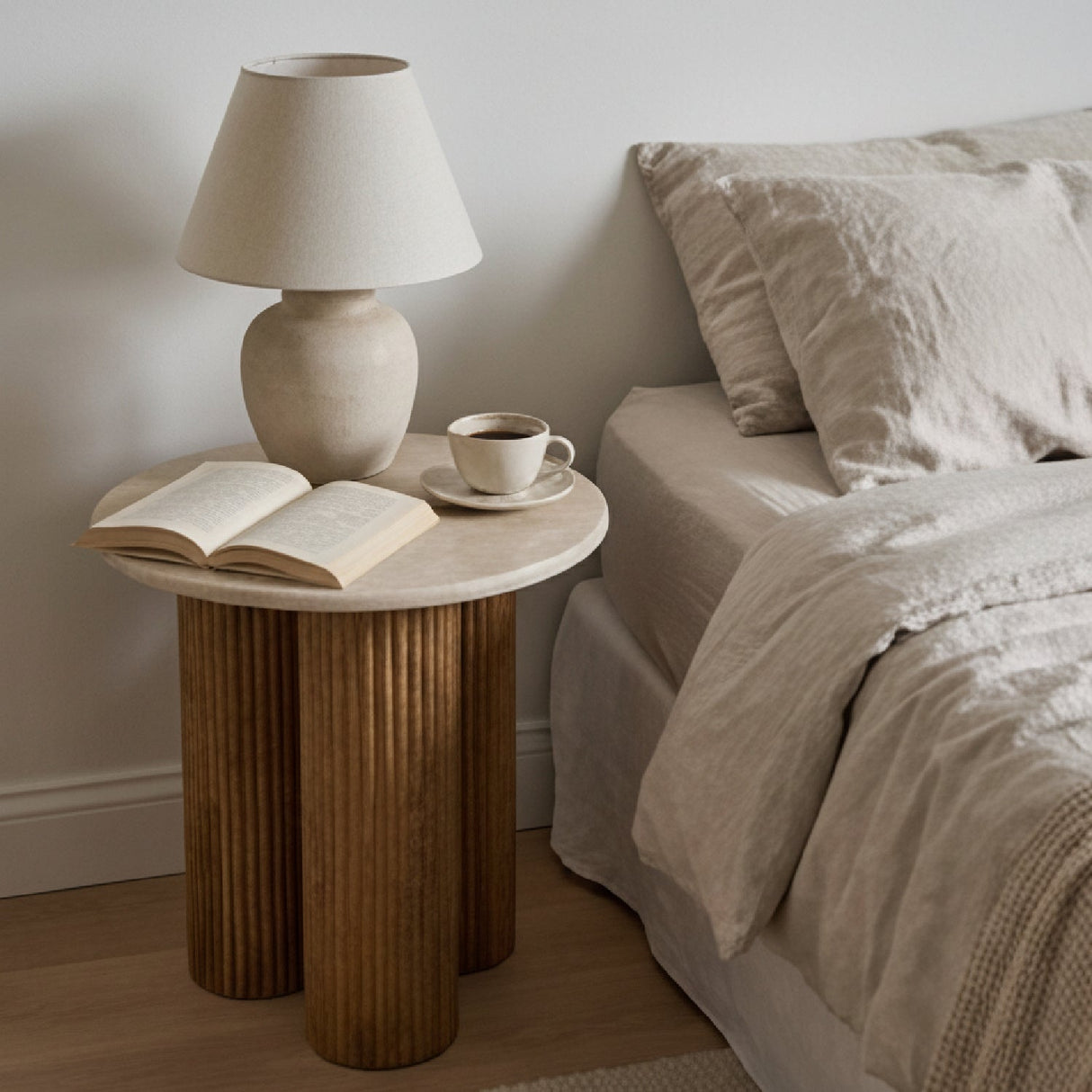 Marble Round End Table – Hayden – alternate view 9