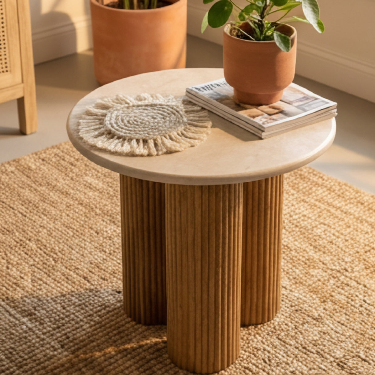 Marble Round End Table | OROA Modern Hayden