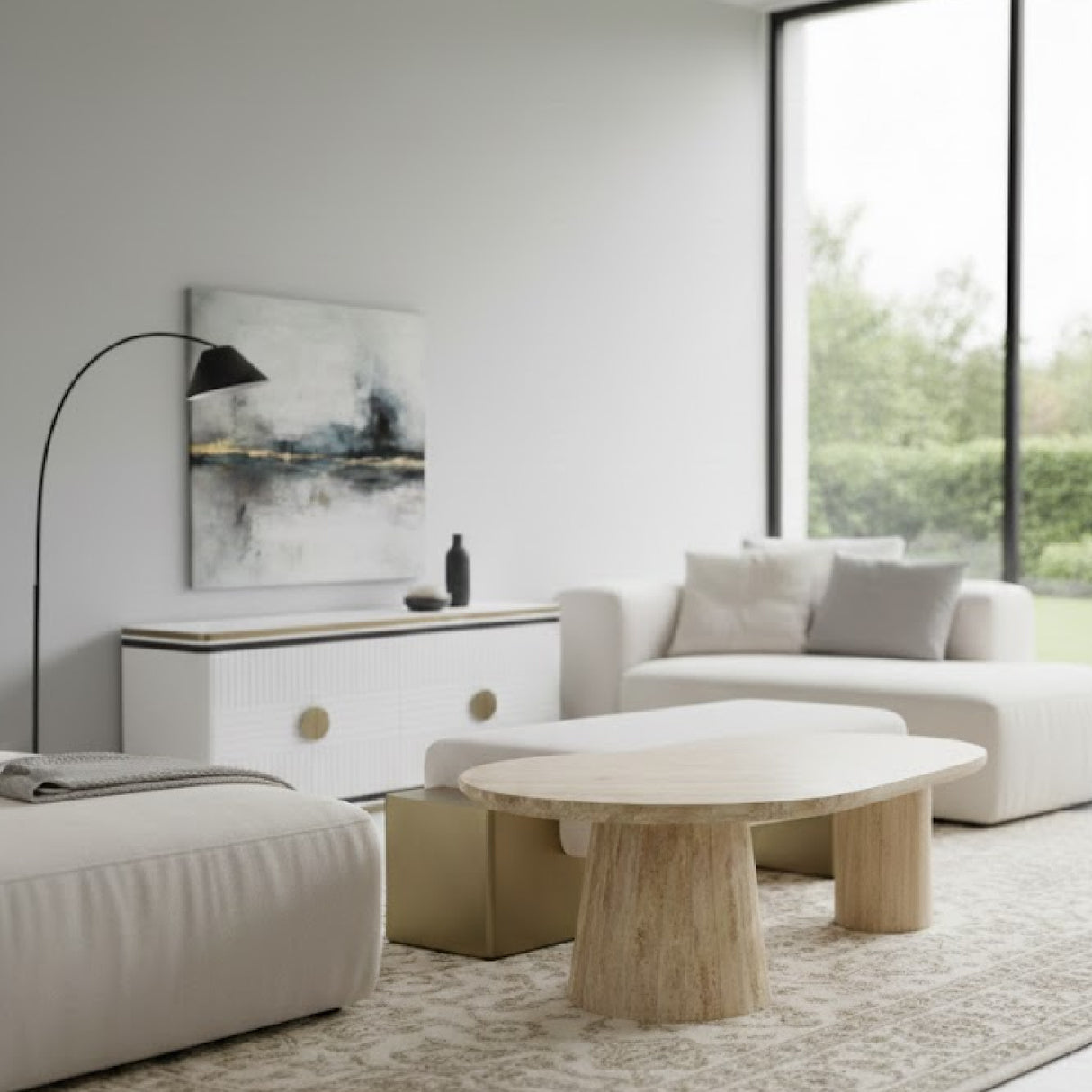 Freeform Travertine Coffee Table | OROA Modern Gracemont | Oroa.com
