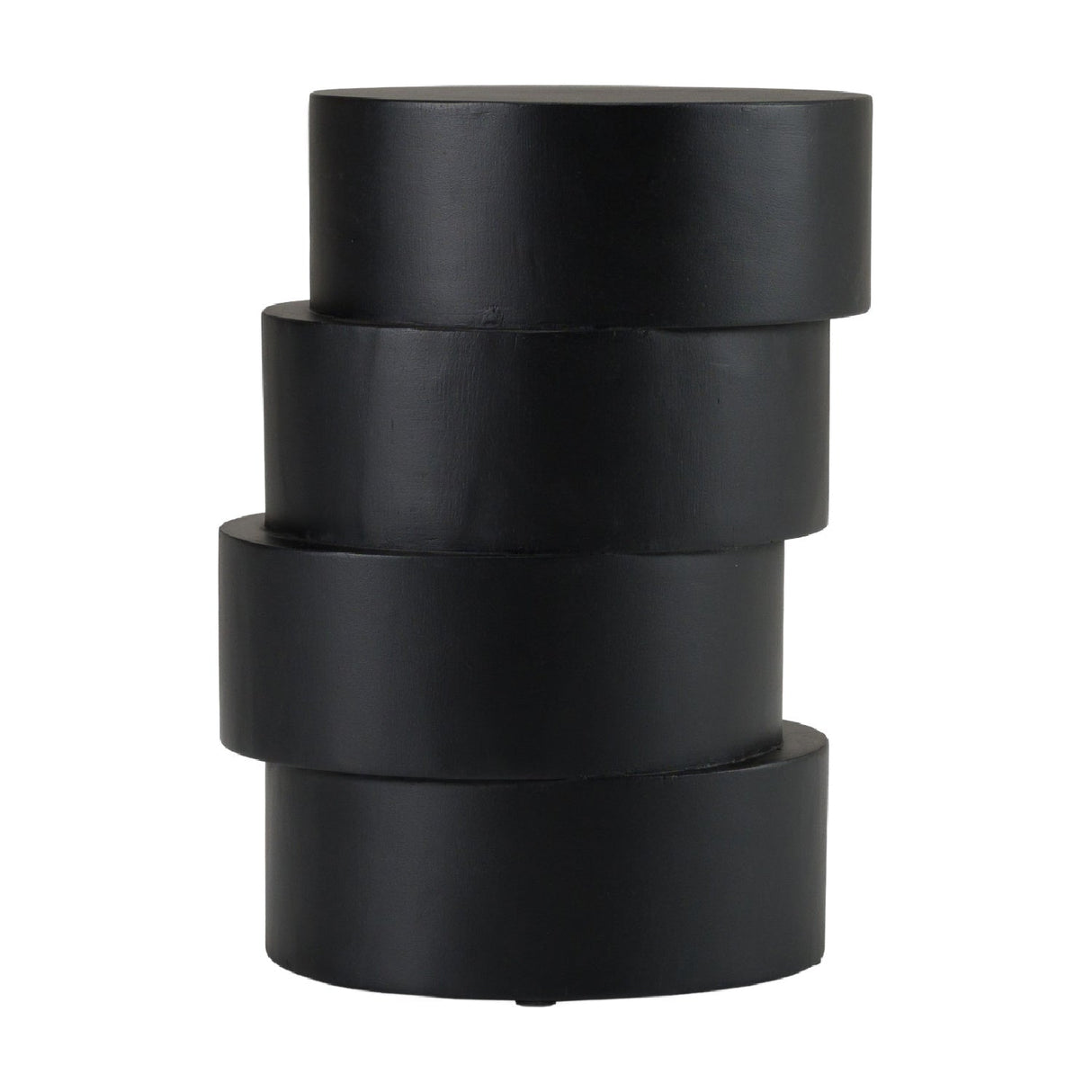 Black Wooden Stacked End Table – Grove – front view