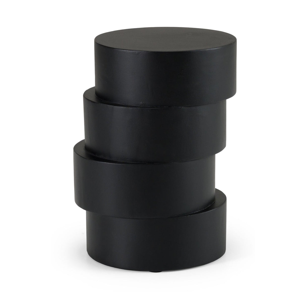 Black Wooden Stacked End Table – Grove – side view