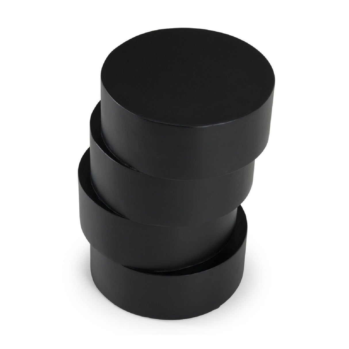 Black Wooden Stacked End Table – Grove – rear view