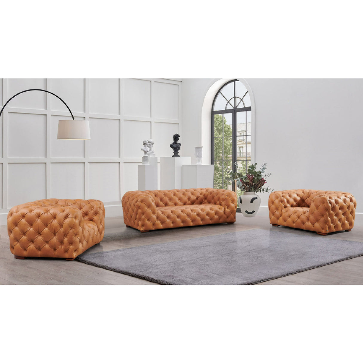 Tufted Italian Leather Sofa | Oroa.com