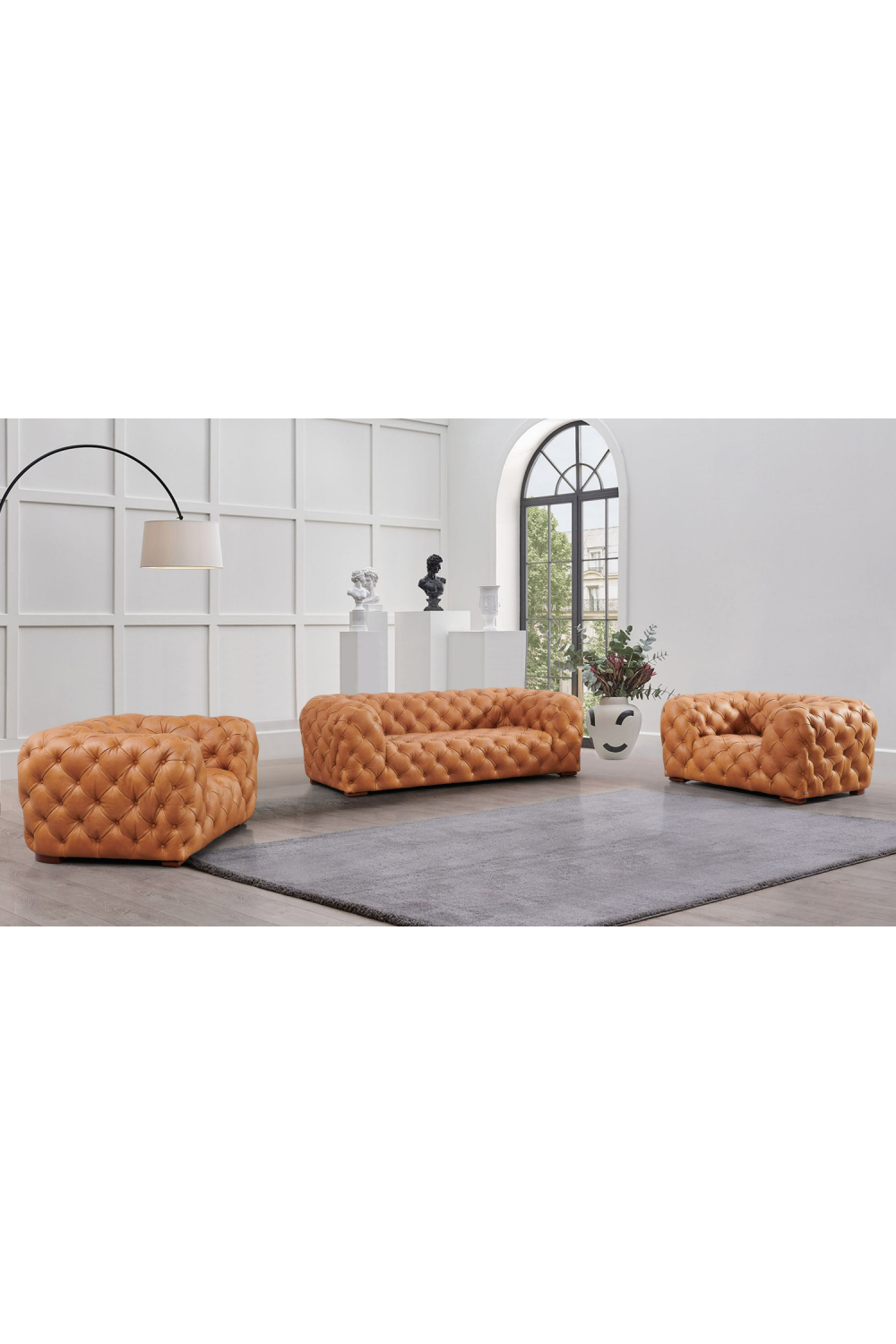 Tufted Italian Leather Lounge Chair | OROA Modern Dexter | Oroa.com