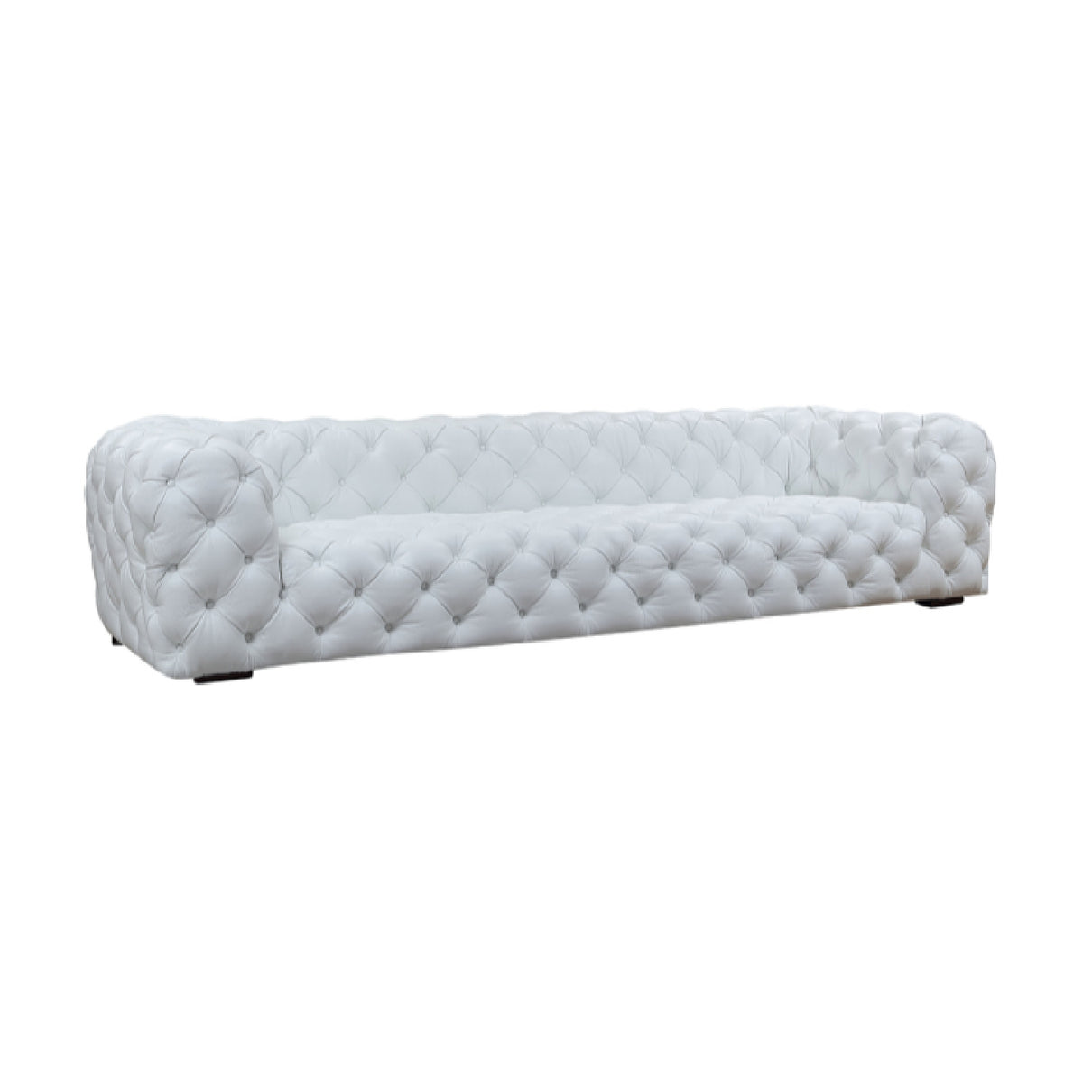 Tufted White Leather Sofa | OROA Modern Dexter