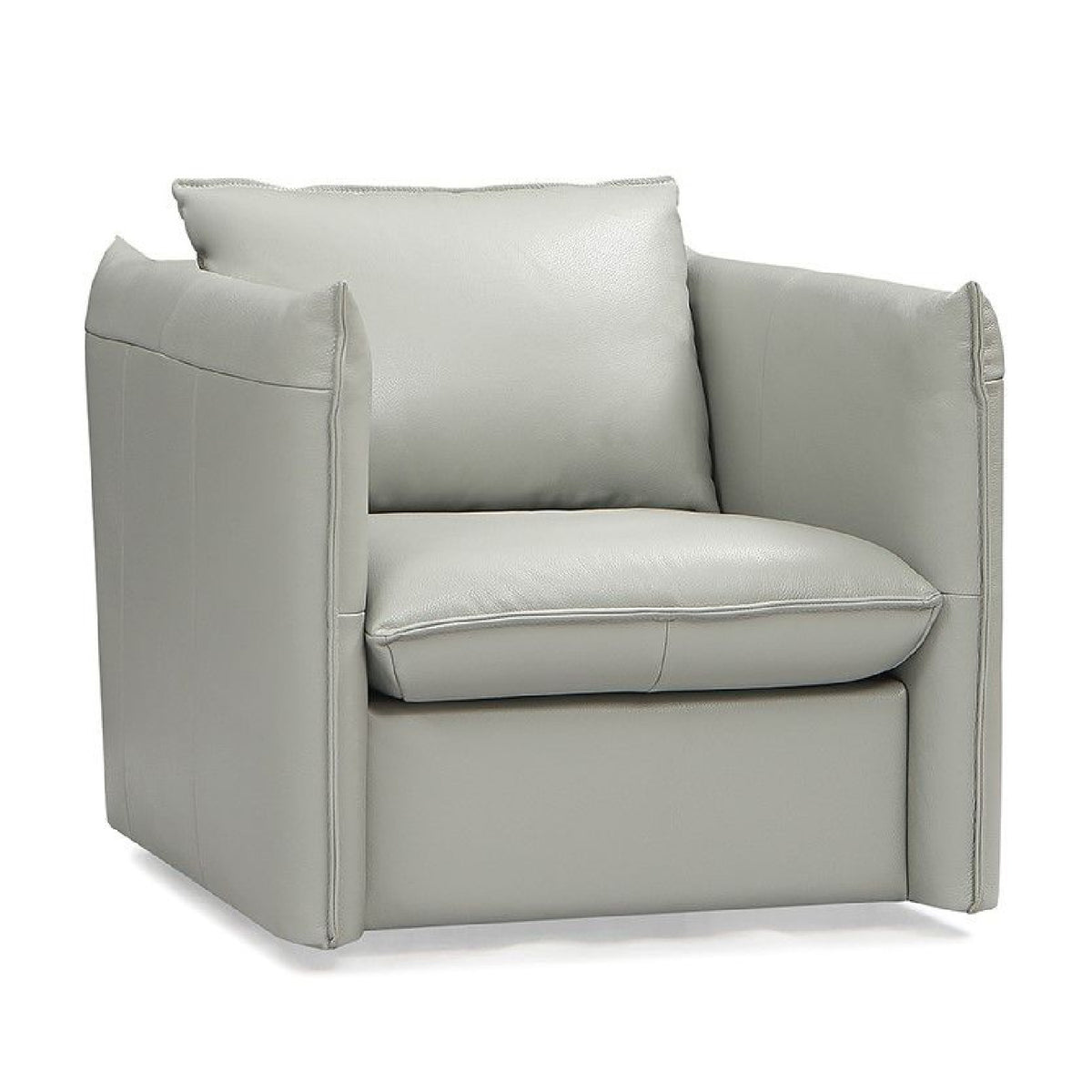 Gray Leather Swivel Chair | OROA Modern Tamworth