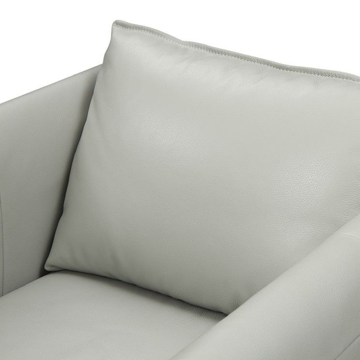 Gray Leather Swivel Chair | OROA Modern Tamworth