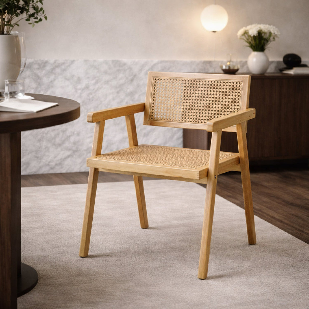 Light Rattan Dining Armchair | OROA Modern Aurora | Oroa.com