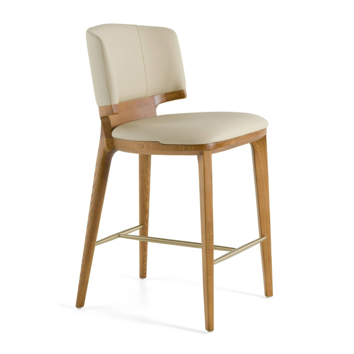 Beige Vegan Leather Counter Chair | OROA Modern Calvary