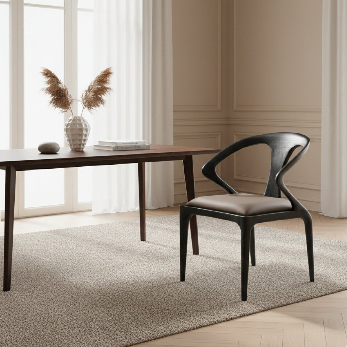Black Ash Dining Chair – Campbell – angled view