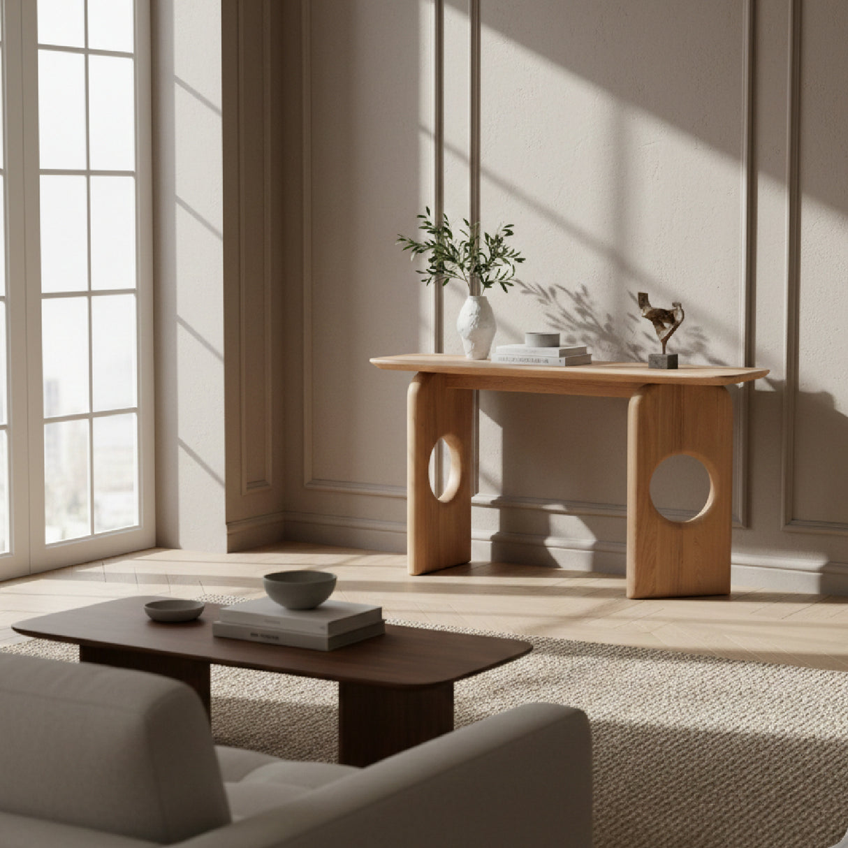 Beige Marble Console Table | Oroa.com