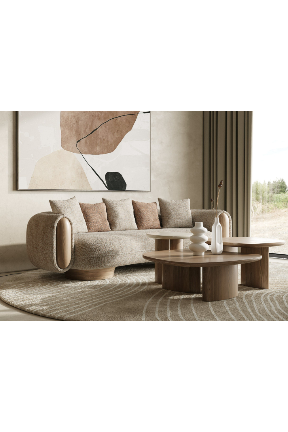 Wooden & Onyx Nesting Coffee Tables (3) | OROA Modern Raywood | Oroa.com
