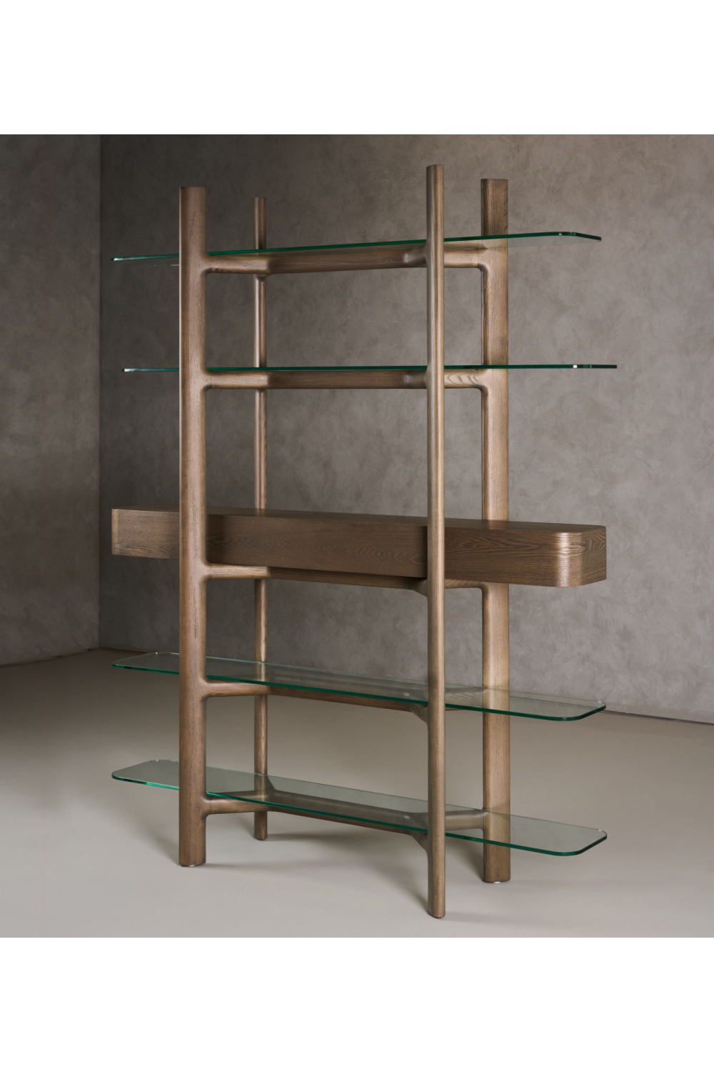 Gray Ash Glass Bookshelf | OROA Modern Rinaldi | Oroa.com