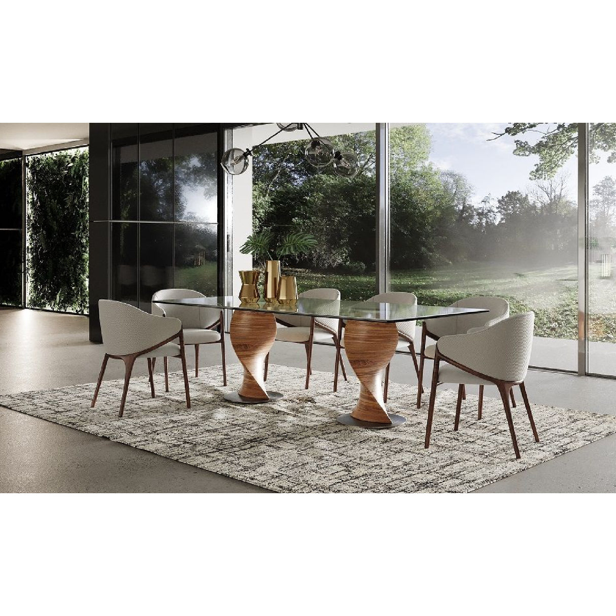 Twisted Wood Base Dining Table | Oroa.com