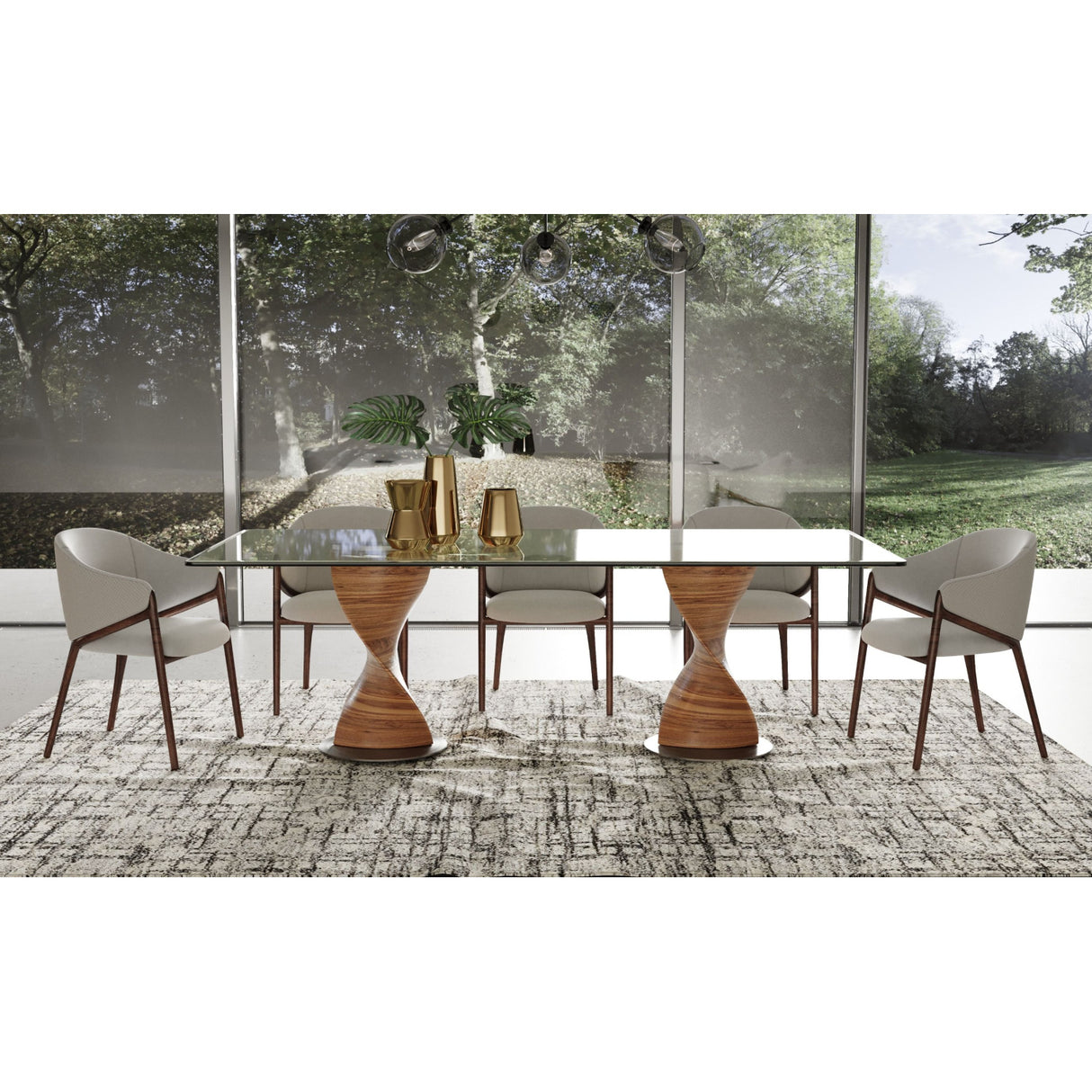 Twisted Wood Base Dining Table | Oroa.com
