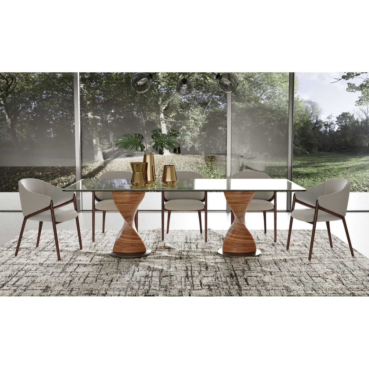 Twisted Wood Base Dining Table – Cleveland – alternate view 9