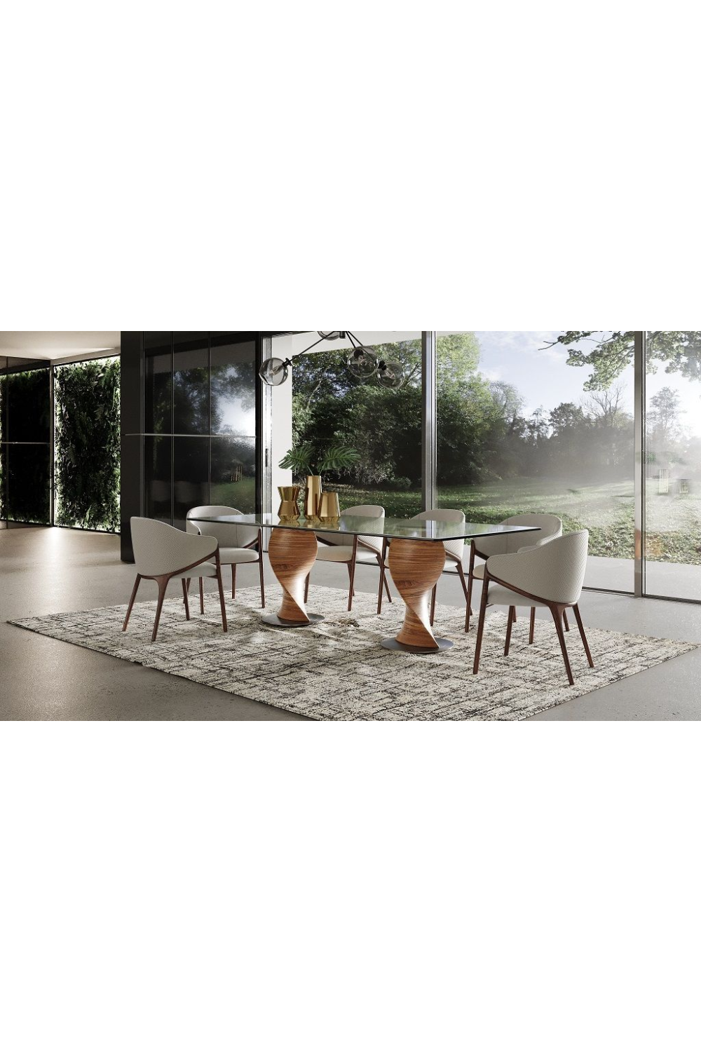 Twisted Wood Base Dining Table | OROA Modern Cleveland | Oroa.com