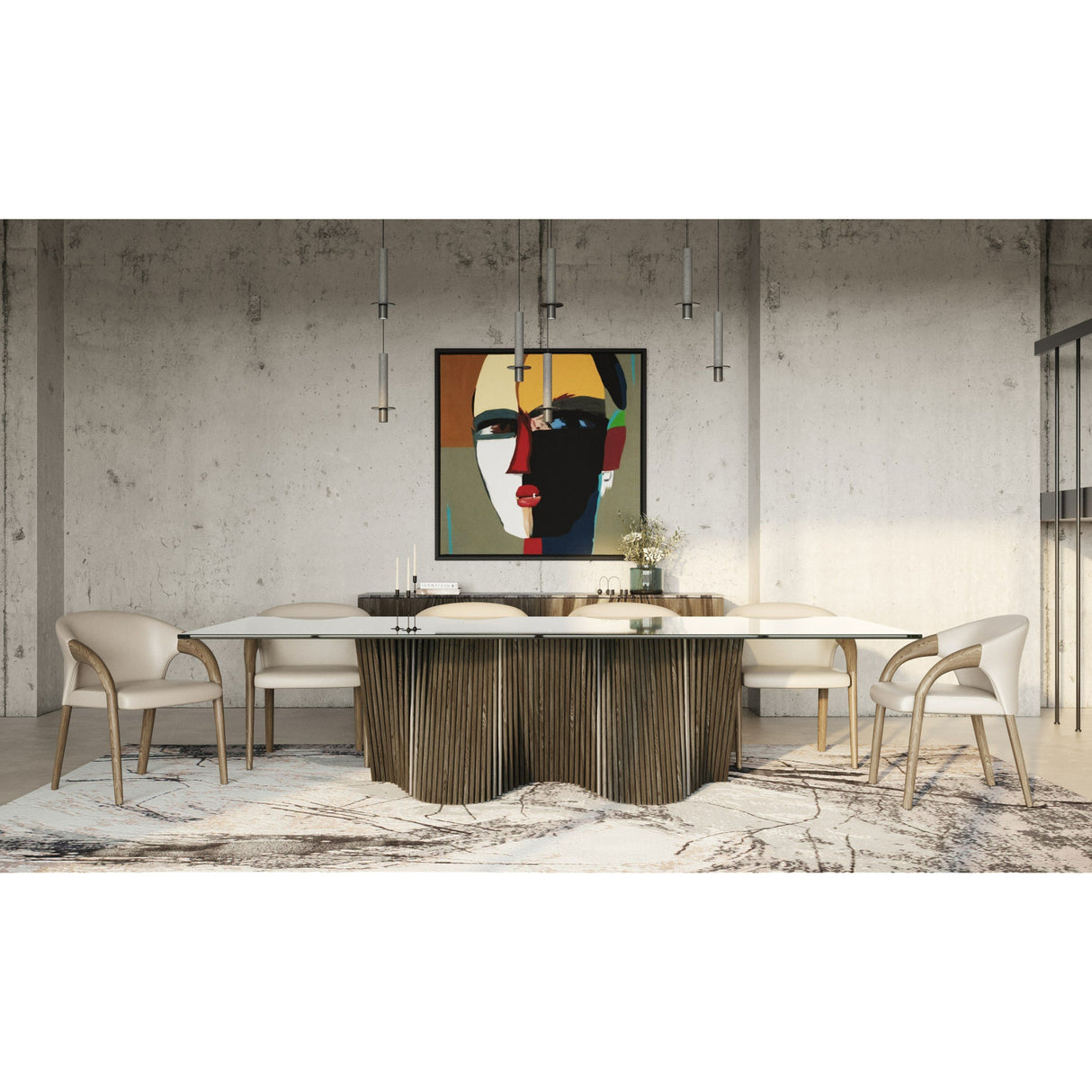 Gray Ash Base Dining Table | OROA Modern Byer