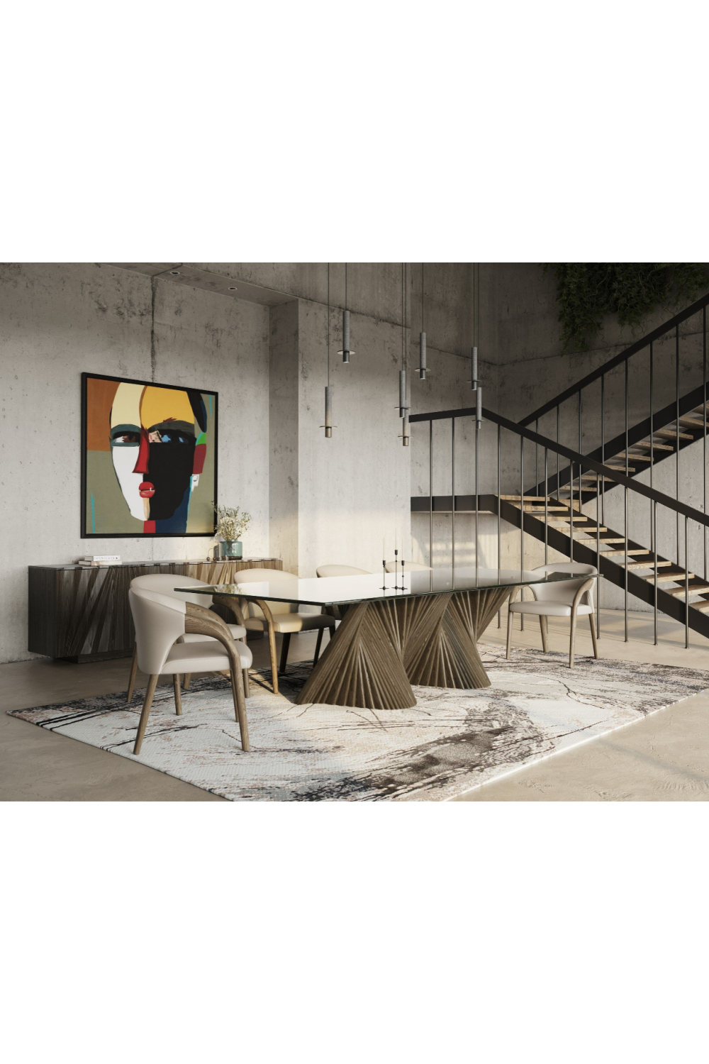 Gray Ash Base Dining Table | OROA Modern Byer | Oroa.com