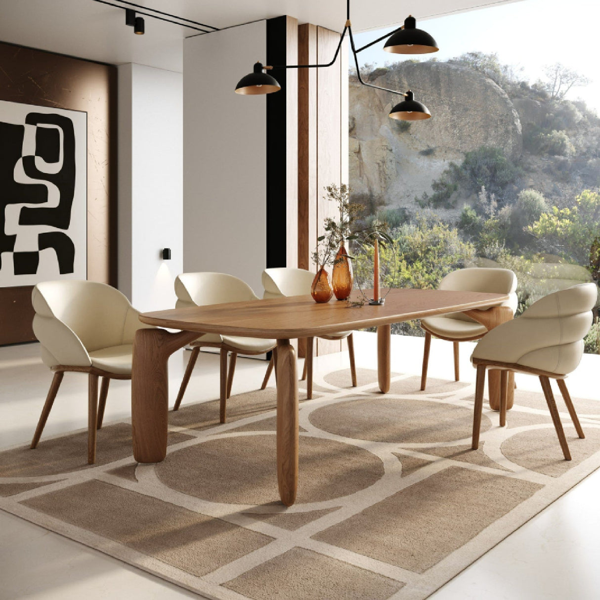 Modern European furniture - Solid Ash Veneer Dining Table - www.oroa.com