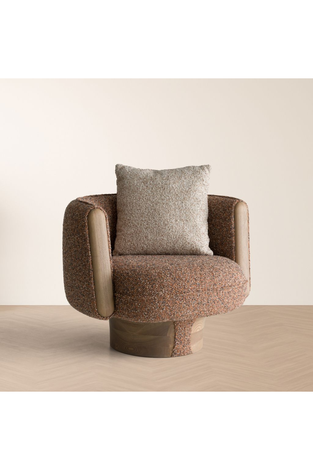 Multicolored Boucle Accent Chair – Raywood – rear view