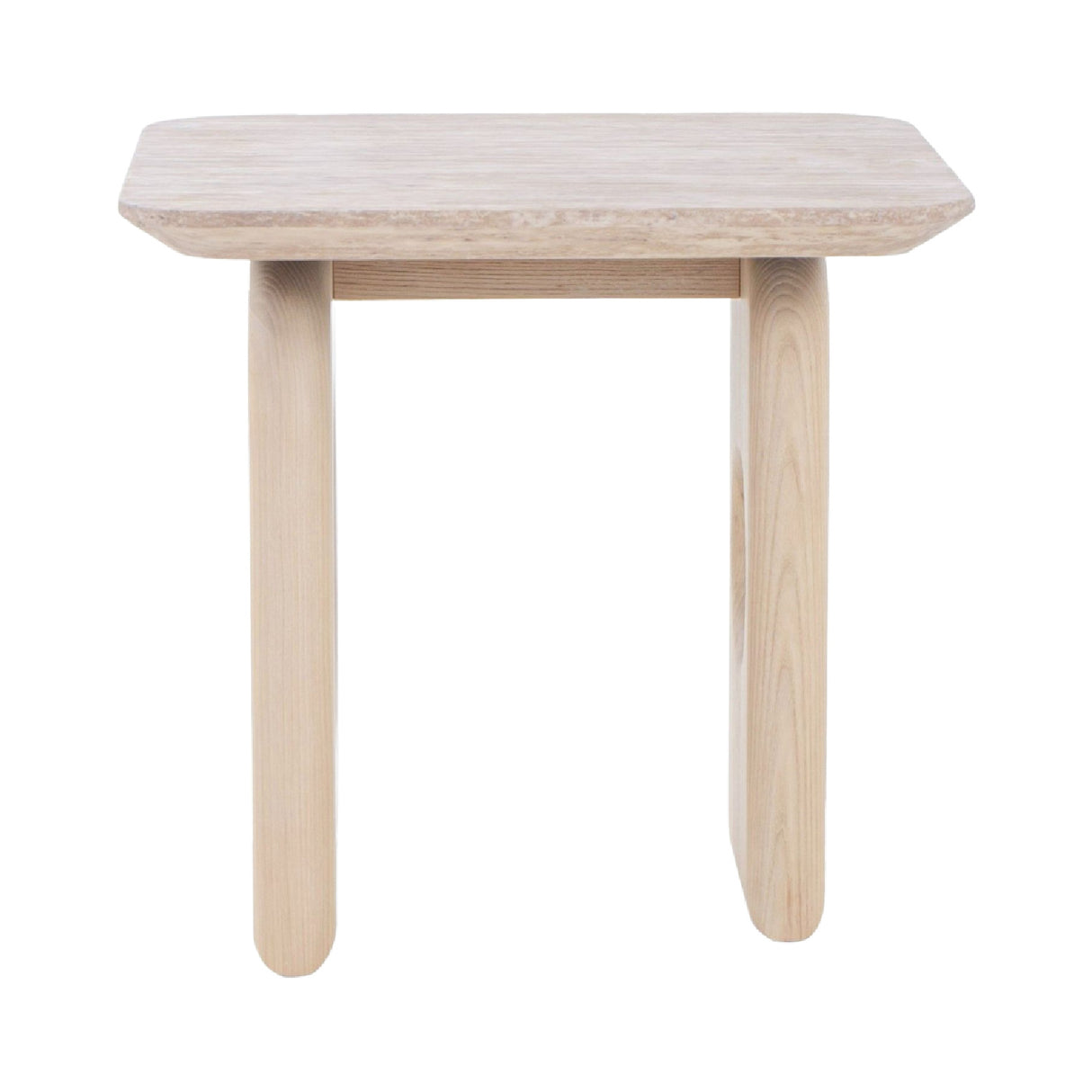 Beige Marble End Table – Osaka – front view