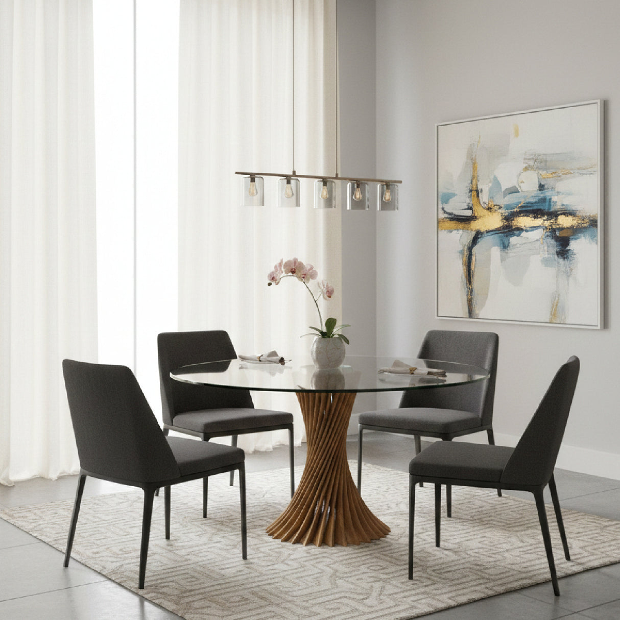 Twisted Wooden Base Dining Table | Oroa.com