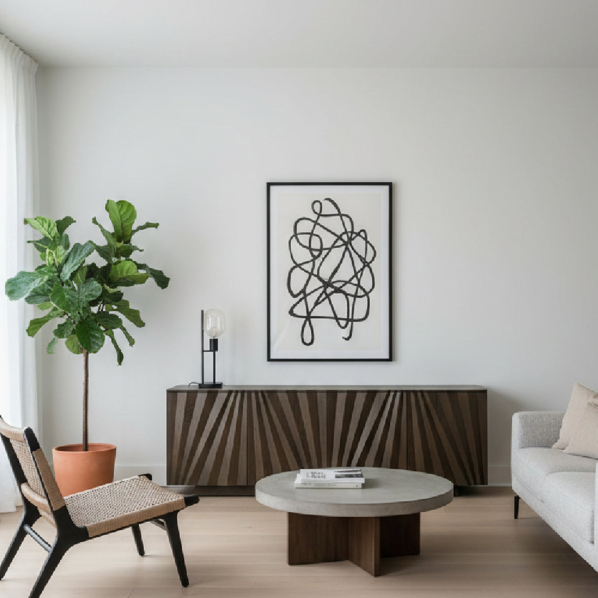 Gray Ash Veneer Sideboard | Oroa.com