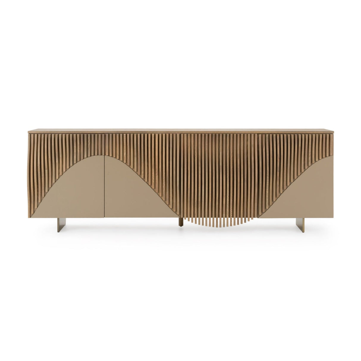 Modern European furniture - Wooden Wavy-Fluted Sideboard - www.oroa.com