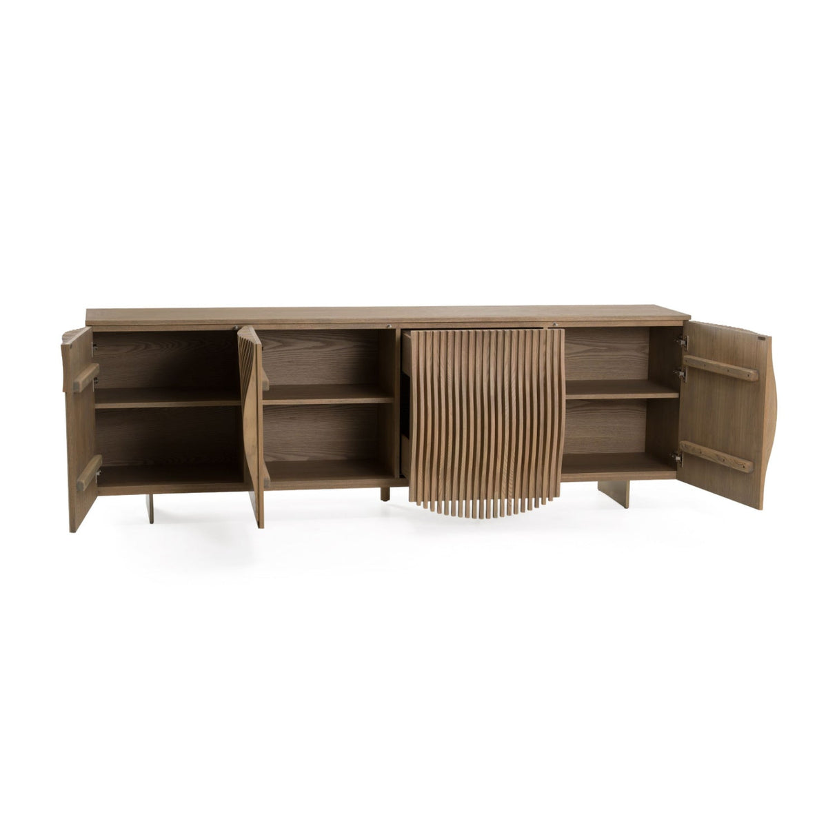 Modern European furniture - Wooden Wavy-Fluted Sideboard - www.oroa.com