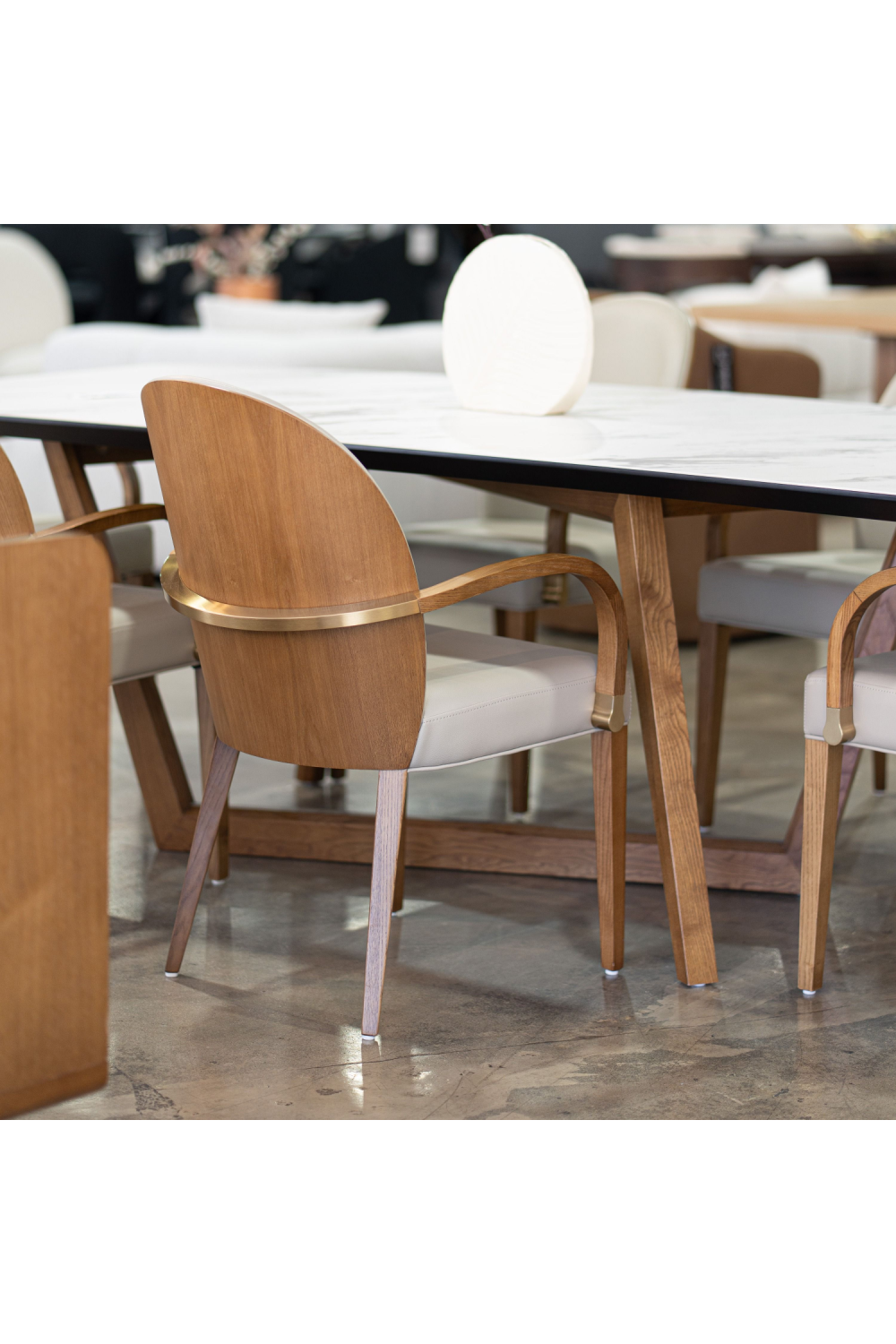 Taupe Vegan Leather Dining Armchair | OROA Modern Rexford | Oroa.com