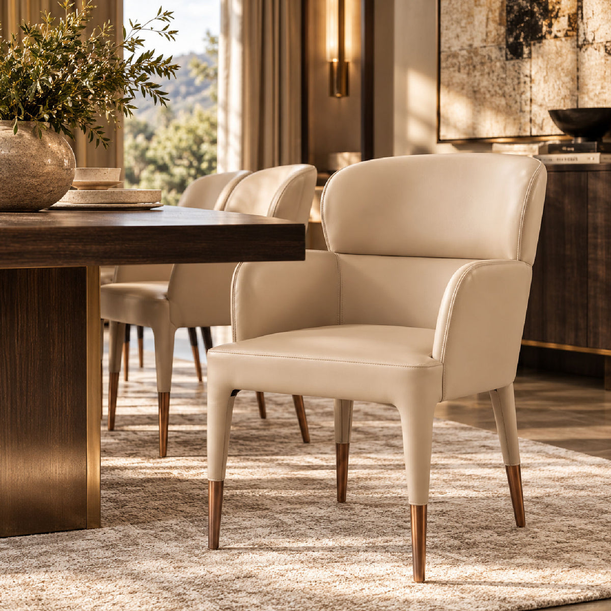 Modern European furniture - Vegan Leather Dining Chair - www.oroa.com