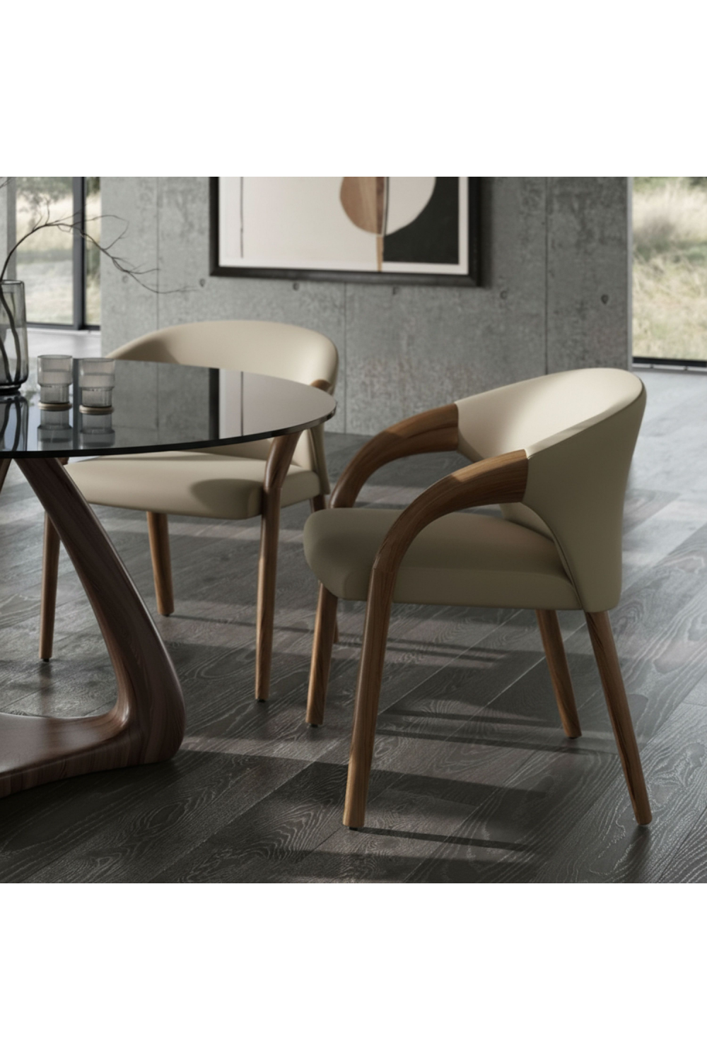 Light Gray Leather Dining Chair | OROA Modern Wynetta | Oroa.com