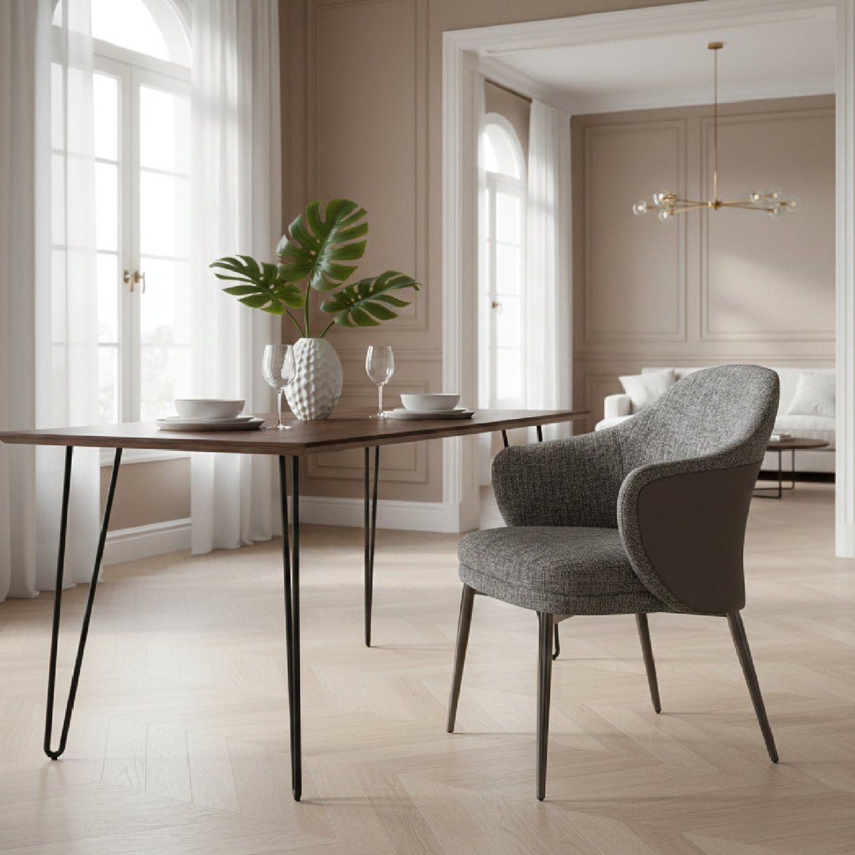 Gray Fabric Dining Chair | OROA Modern Cora | Oroa.com
