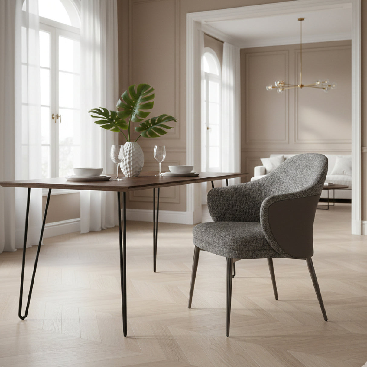 Gray Fabric Dining Chair | Oroa.com