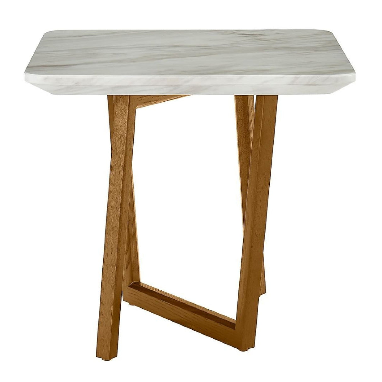 White Ceramic End Table – James – front view