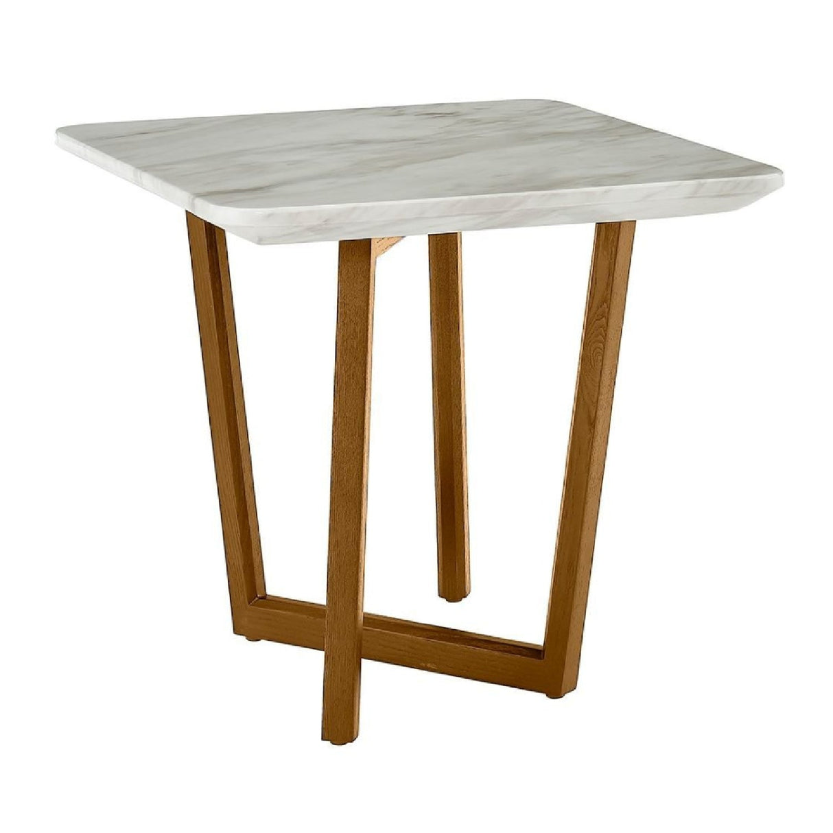 White Ceramic End Table – James – side view