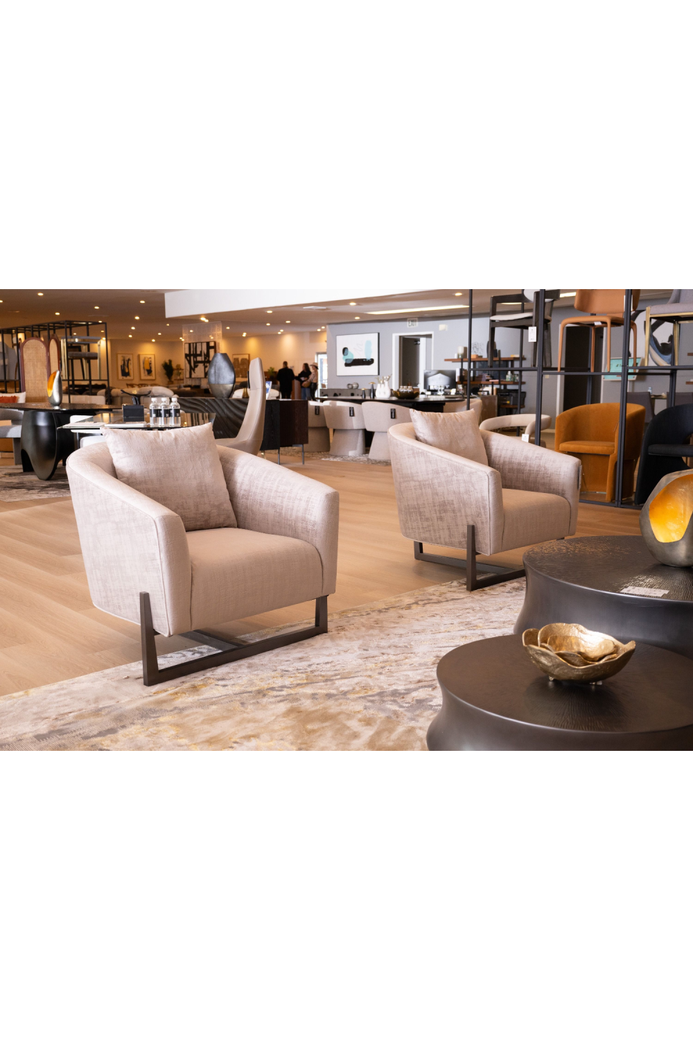 Bronze Cross Base Accent Chair | OROA Modern Forbis | Oroa.com