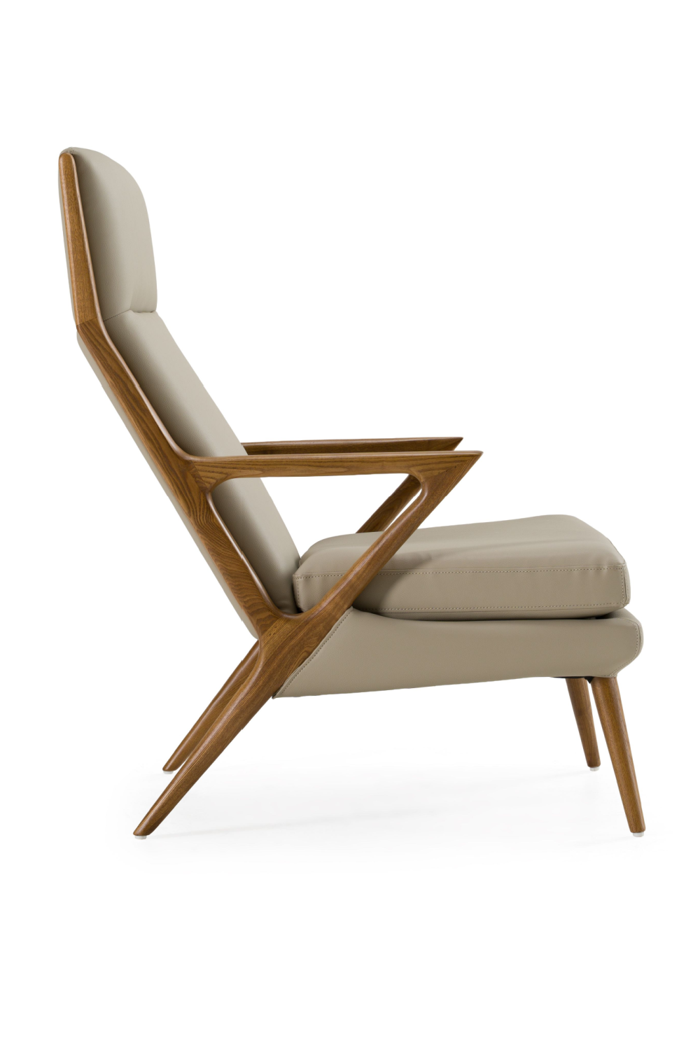 Beige Vegan Leather Lounge Chair & Ottoman | OROA Modern Fulton | Oroa.com
