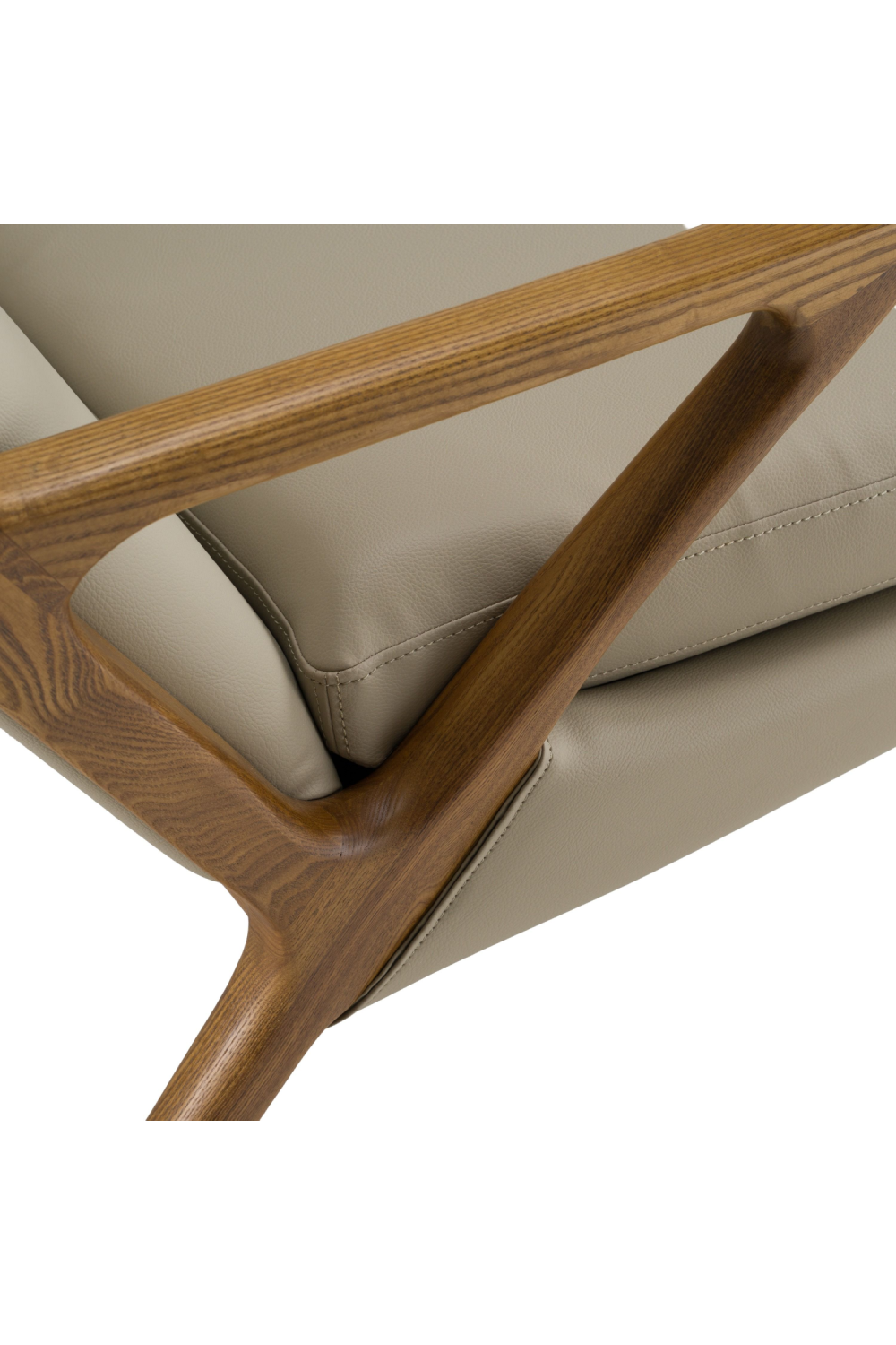 Beige Vegan Leather Lounge Chair & Ottoman | OROA Modern Fulton | Oroa.com